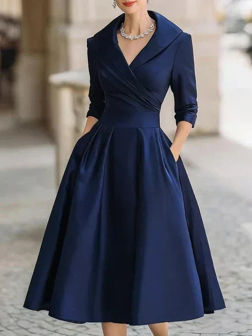 Lucia | Elegant Portrait-Collar Dress