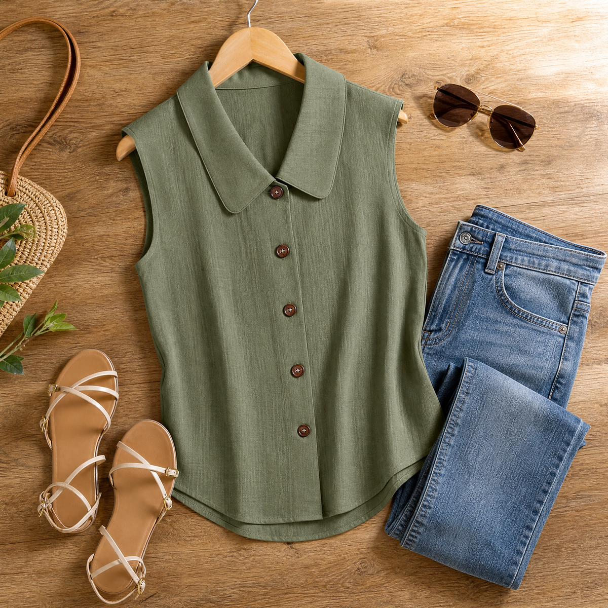 Linora | Collared Summer Top
