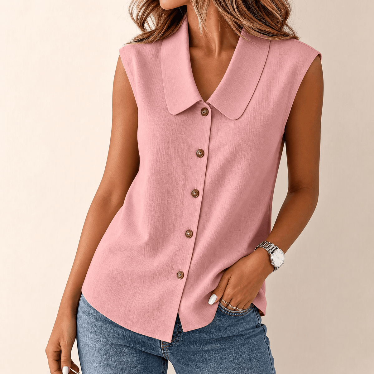 Linora | Collared Summer Top