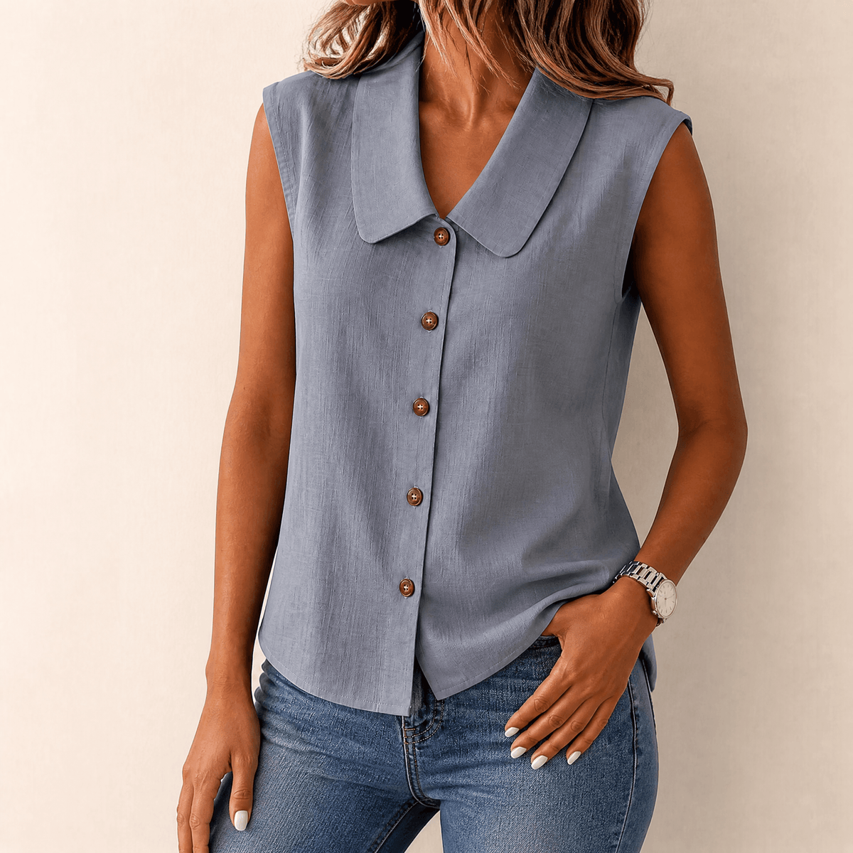 Linora | Collared Summer Top