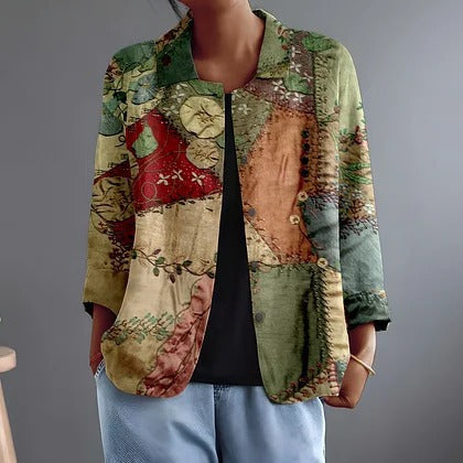 Brenda | Artful Open-Front Jacket