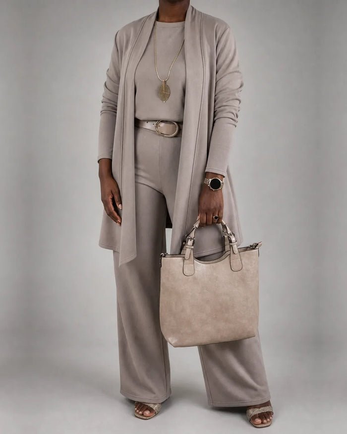 Tamia | Three-Piece Knit Cardigan Set