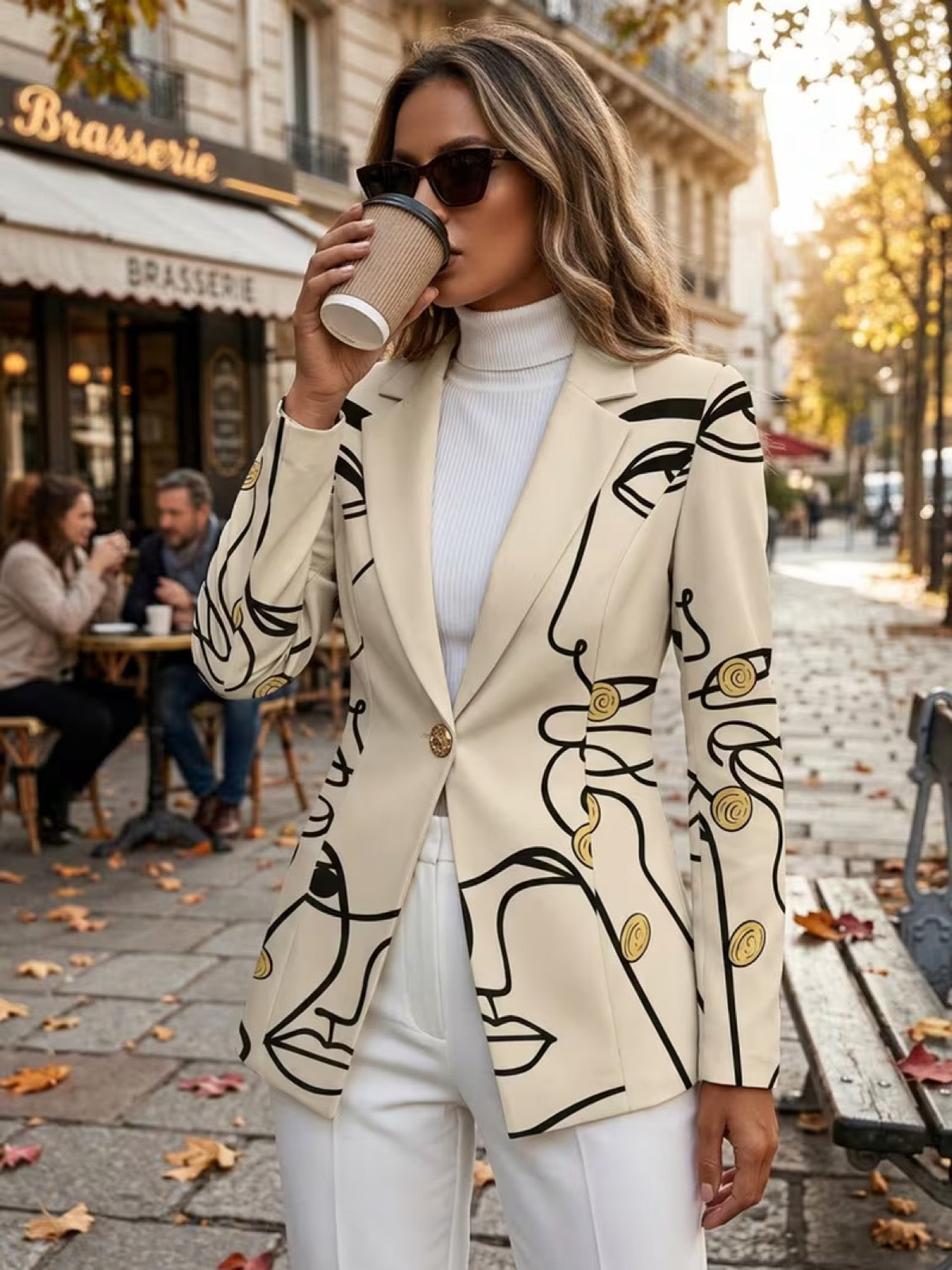 The Clarinda Line Art Blazer