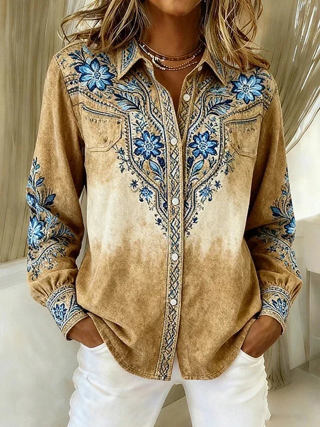 Wendy | Western Floral Blouse