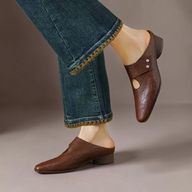 Olga | Genuine Leather Mules