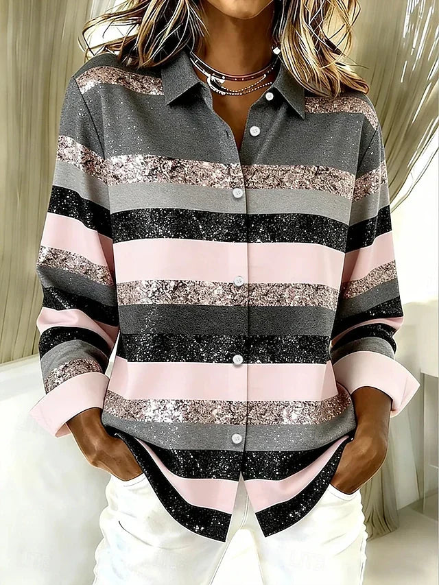 Gloria | Horizontal Stripe Blouse